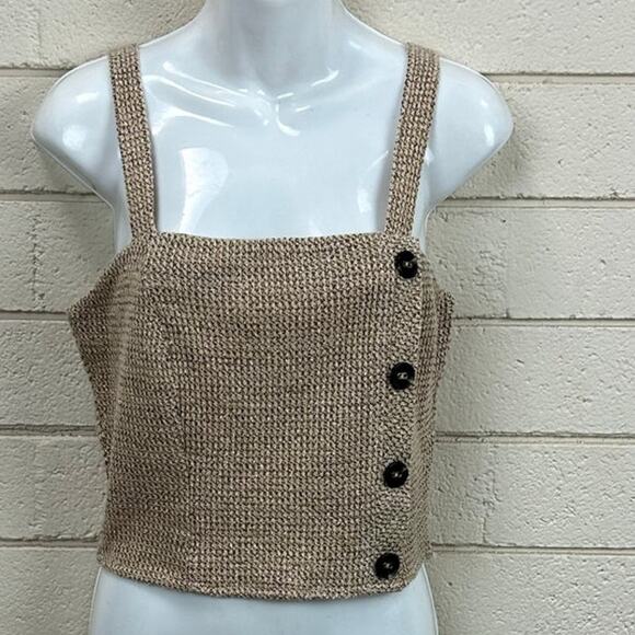 Lucy Paris Womens Camille Tan Knit Button Tank size M NWT. - Picture 8 of 9